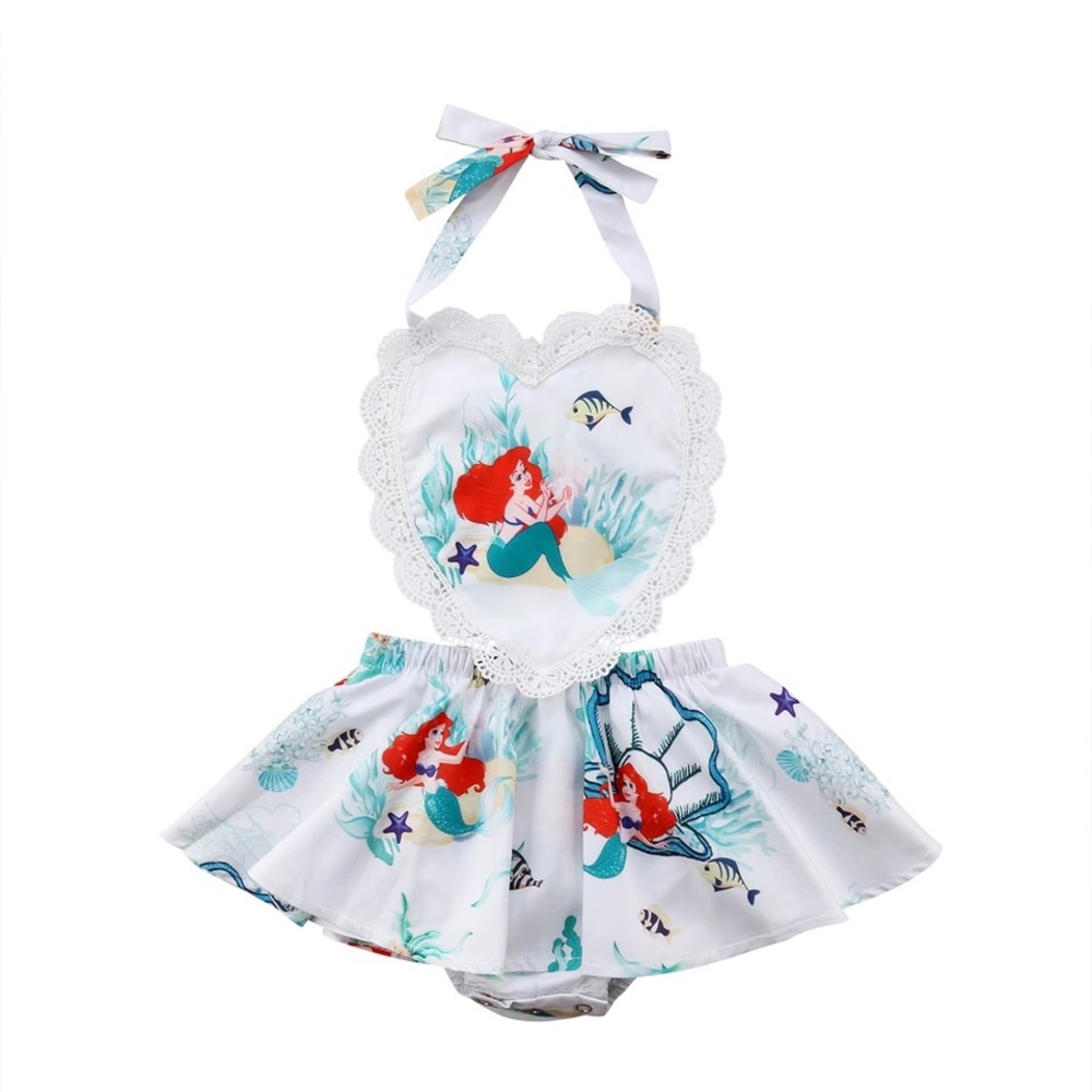 Ariel Little Mermaid Dress Heart and Lace Detail - Picture 7 of 7